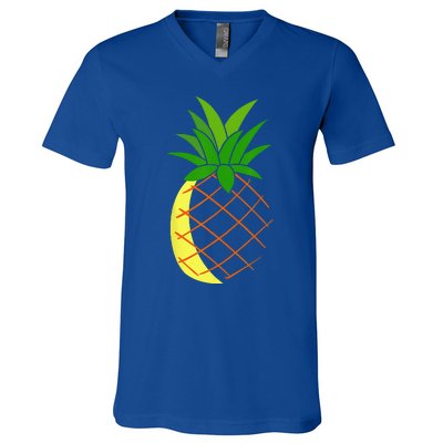 Big Pineapple Costume Cute Easy Fruit Halloween Gift V-Neck T-Shirt