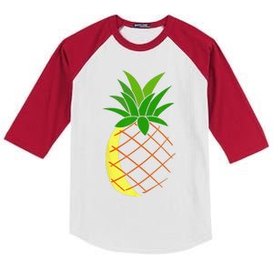 Big Pineapple Costume Cute Easy Fruit Halloween Gift Kids Colorblock Raglan Jersey