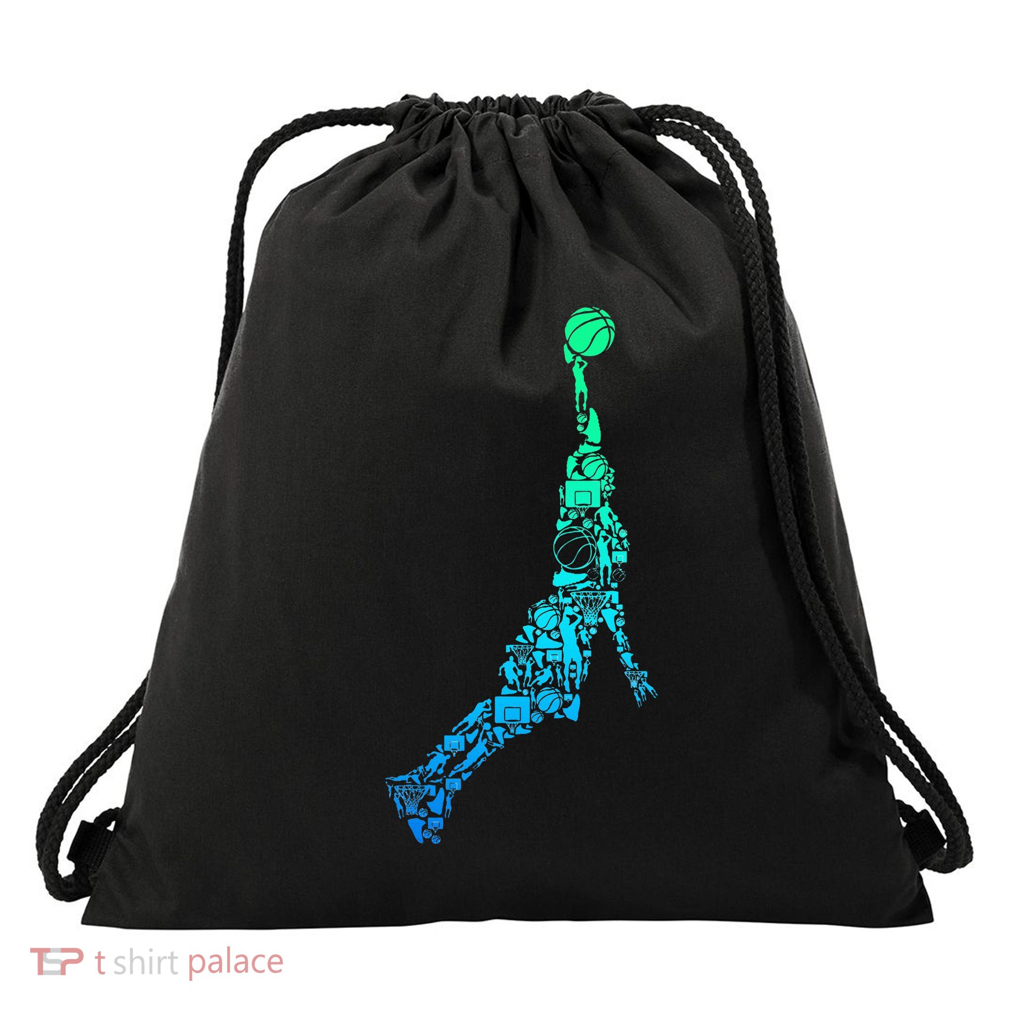 Basketball Player Coach Dunking Drawstring Bag