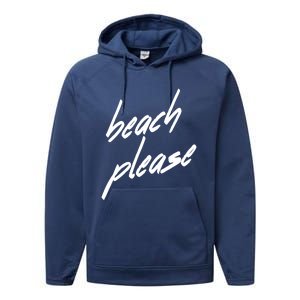 Beach Please Cool Vacay Casual Summer Vacation Gift Performance Fleece Hoodie