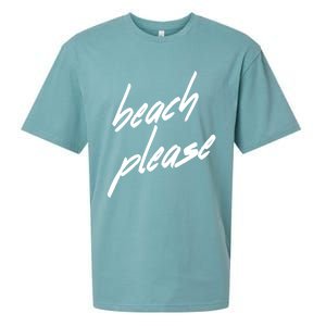 Beach Please Cool Vacay Casual Summer Vacation Gift Sueded Cloud Jersey T-Shirt