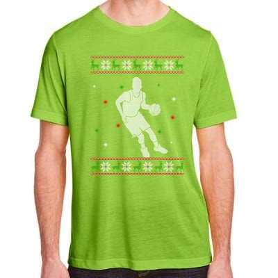 Basketball Player Christmas Cool Ugly Xmas Santa Basketball Funny Gift Adult ChromaSoft Performance T-Shirt