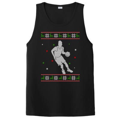 Basketball Player Christmas Cool Ugly Xmas Santa Basketball Funny Gift PosiCharge Competitor Tank