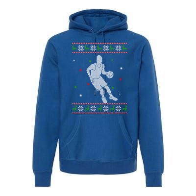 Basketball Player Christmas Cool Ugly Xmas Santa Basketball Funny Gift Premium Hoodie