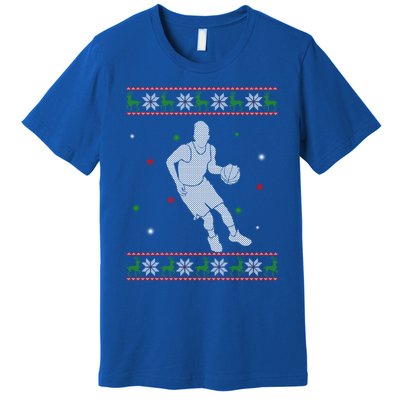 Basketball Player Christmas Cool Ugly Xmas Santa Basketball Funny Gift Premium T-Shirt