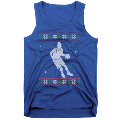 Basketball Player Christmas Cool Ugly Xmas Santa Basketball Funny Gift Tank Top