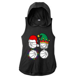 Basketball Player Christmas Cool Ugly Xmas Santa Reindeer Great Gift Ladies PosiCharge Tri-Blend Wicking Draft Hoodie Tank