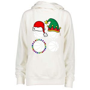 Basketball Player Christmas Cool Ugly Xmas Santa Reindeer Great Gift Womens Funnel Neck Pullover Hood