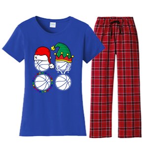 Basketball Player Christmas Cool Ugly Xmas Santa Reindeer Great Gift Women's Flannel Pajama Set