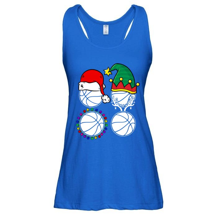 Basketball Player Christmas Cool Ugly Xmas Santa Reindeer Great Gift Ladies Essential Flowy Tank