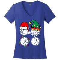 Basketball Player Christmas Cool Ugly Xmas Santa Reindeer Great Gift Women's V-Neck T-Shirt