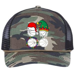 Basketball Player Christmas Cool Ugly Xmas Santa Reindeer Great Gift Retro Rope Trucker Hat Cap