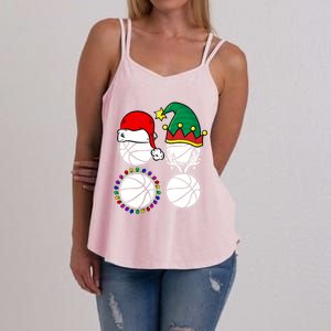 Basketball Player Christmas Cool Ugly Xmas Santa Reindeer Great Gift Women's Strappy Tank