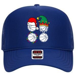 Basketball Player Christmas Cool Ugly Xmas Santa Reindeer Great Gift High Crown Mesh Back Trucker Hat