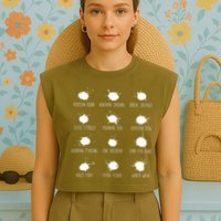 Birds Poops Chart Garment-Dyed Women's Muscle Tee