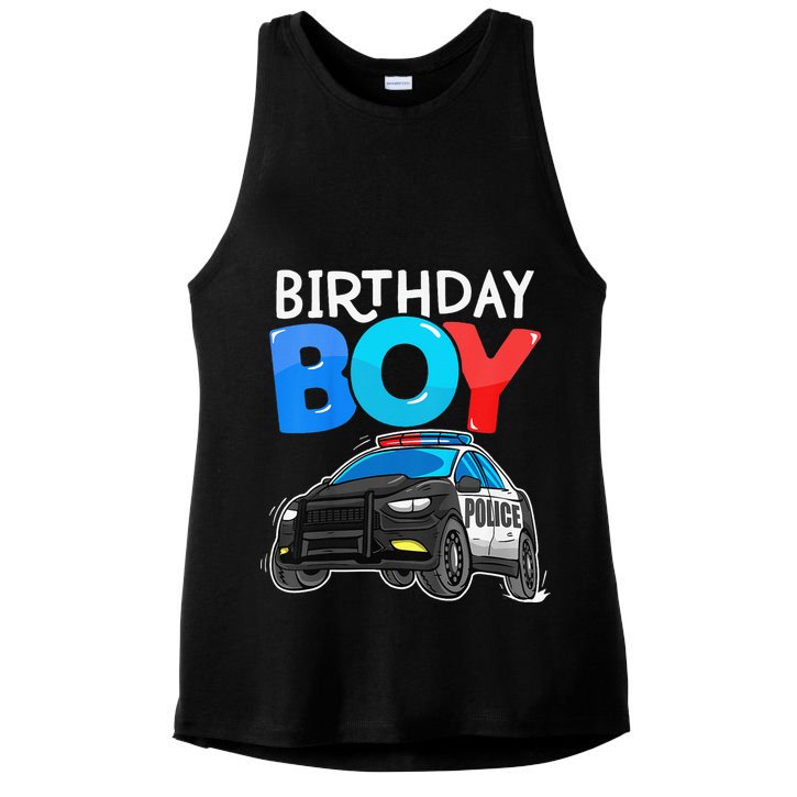 Birthday Police Car Policeman Theme Birthday Ladies PosiCharge Tri-Blend Wicking Tank
