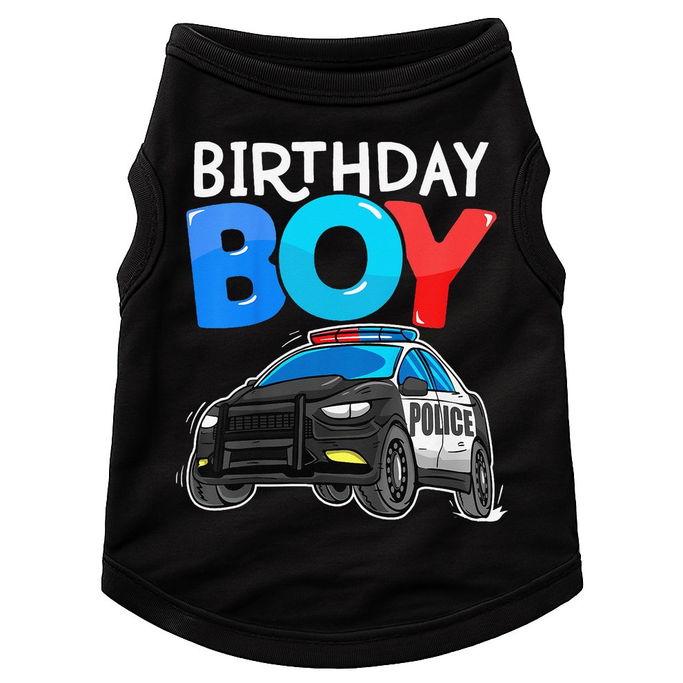 Birthday Police Car Policeman Theme Birthday Doggie Tank