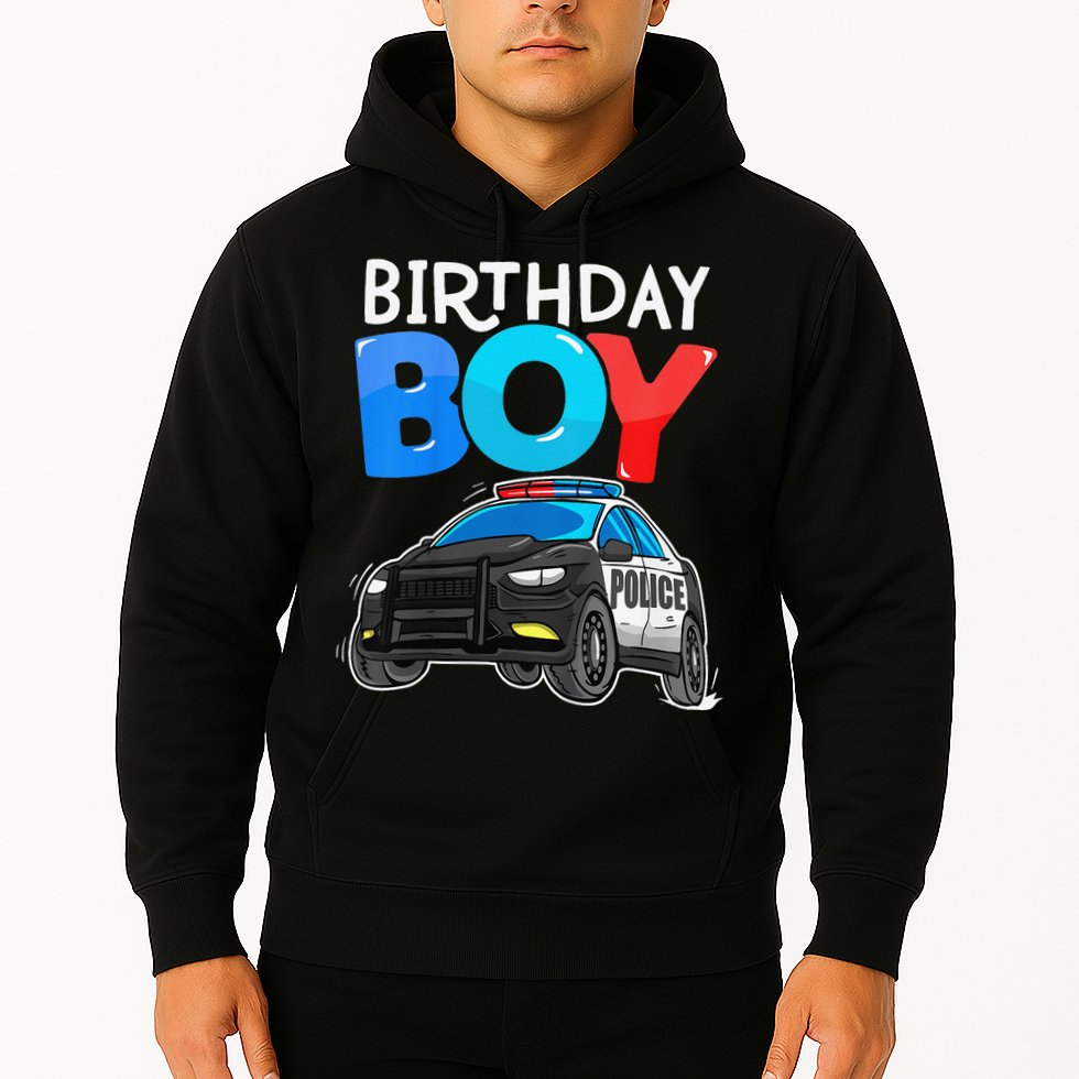 Birthday Police Car Policeman Theme Birthday Hoodie