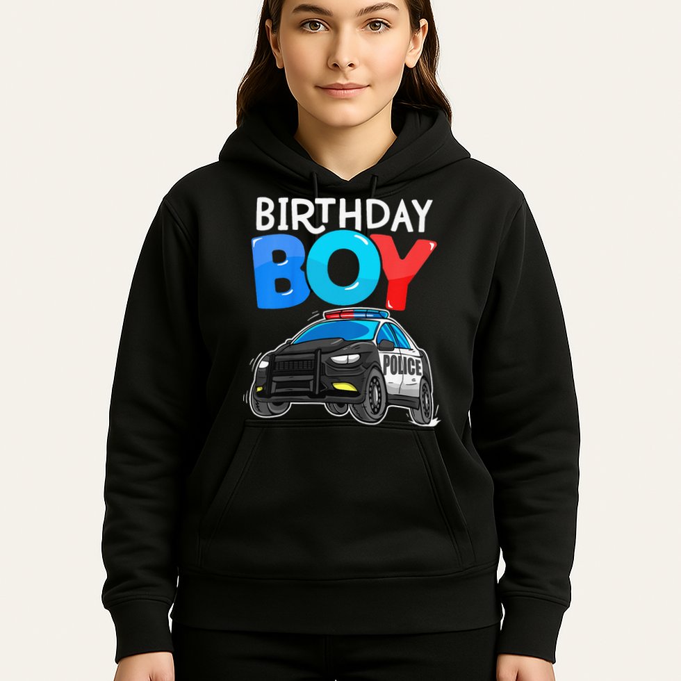Birthday Police Car Policeman Theme Birthday Hoodie