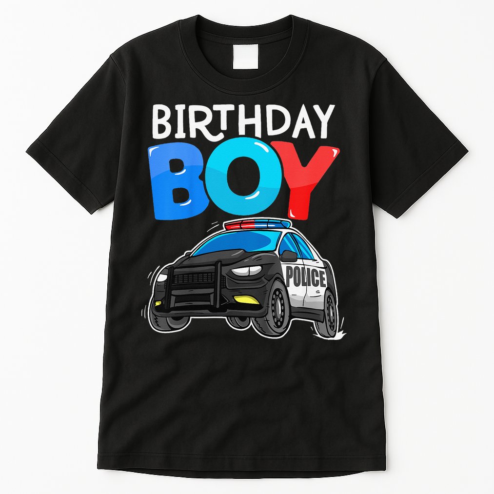 Birthday Police Car Policeman Theme Birthday Tall T-Shirt
