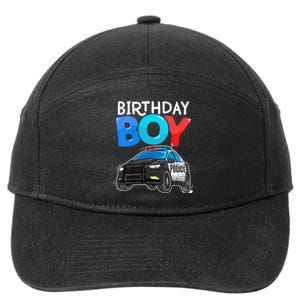 Birthday Police Car Policeman Theme Birthday 7-Panel Snapback Hat