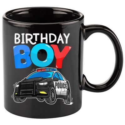 Birthday Police Car Policeman Theme Birthday 11oz C Handle Ceramic Mug