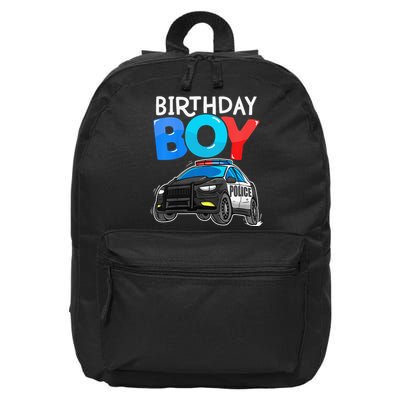 Birthday Police Car Policeman Theme Birthday 16 in Basic Backpack