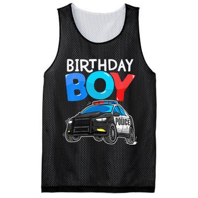 Birthday Police Car Policeman Theme Birthday Mesh Reversible Basketball Jersey Tank