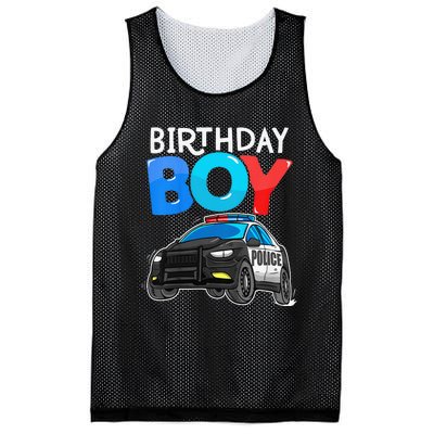 Birthday Police Car Policeman Theme Birthday Mesh Reversible Basketball Jersey Tank