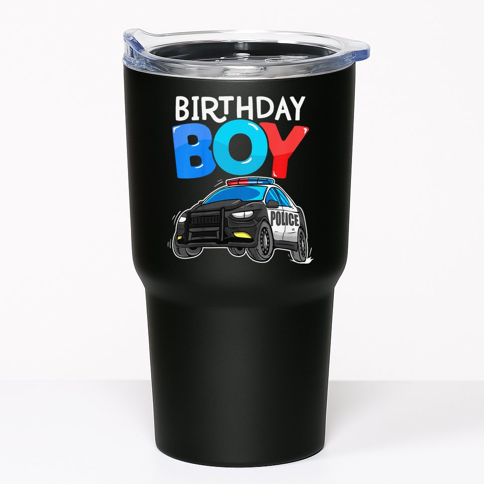 Birthday Police Car Policeman Theme Birthday Tumbler