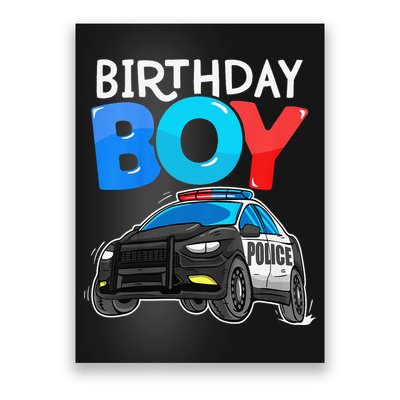 Birthday Police Car Policeman Theme Birthday Poster