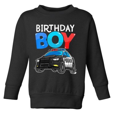 Birthday Police Car Policeman Theme Birthday Toddler Sweatshirt