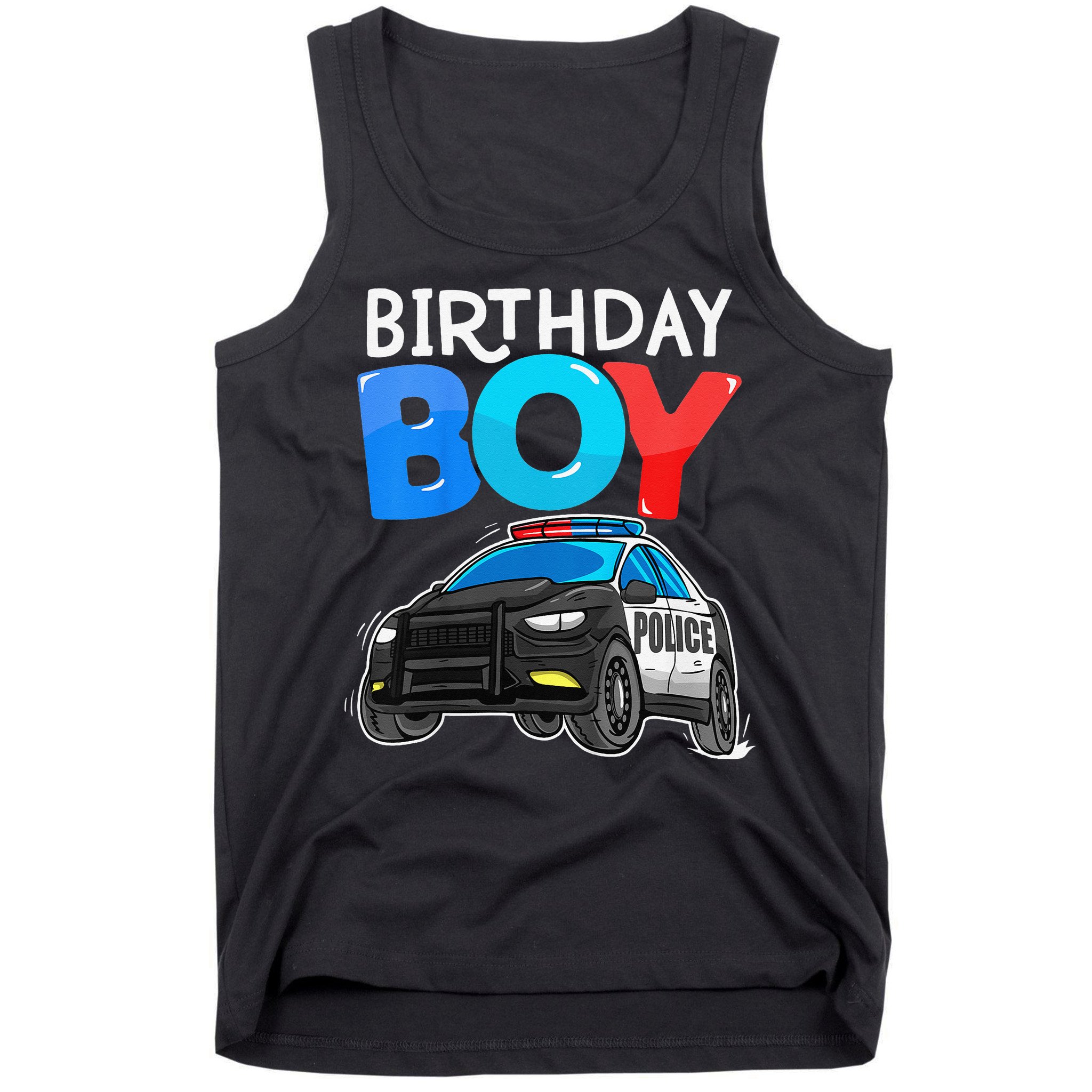 Birthday Police Car Policeman Theme Birthday Tank Top