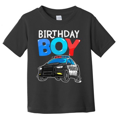 Birthday Police Car Policeman Theme Birthday Toddler T-Shirt
