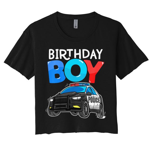 Birthday Police Car Policeman Theme Birthday Crop Top