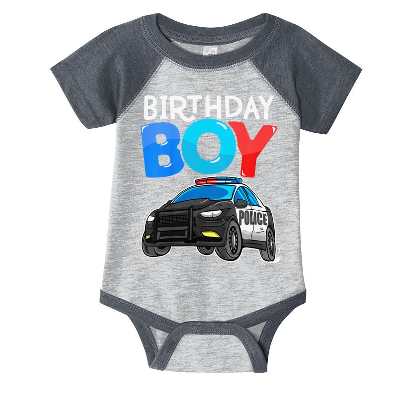 Birthday Police Car Policeman Theme Birthday Infant Baby Jersey Bodysuit
