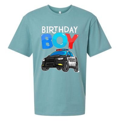 Birthday Police Car Policeman Theme Birthday Sueded Cloud Jersey T-Shirt