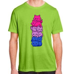 Bi Pride Cat LGBT Bisexual Flag Cute Kawaii Cats Pile Gift Adult ChromaSoft Performance T-Shirt