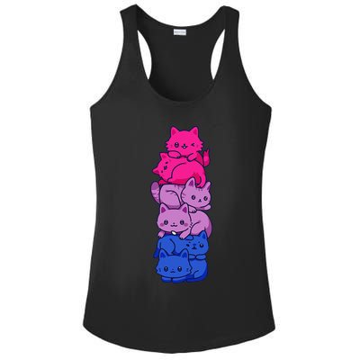 Bi Pride Cat LGBT Bisexual Flag Cute Kawaii Cats Pile Gift Ladies PosiCharge Competitor Racerback Tank