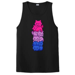 Bi Pride Cat LGBT Bisexual Flag Cute Kawaii Cats Pile Gift PosiCharge Competitor Tank