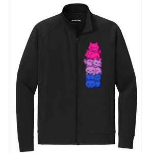 Bi Pride Cat LGBT Bisexual Flag Cute Kawaii Cats Pile Gift Stretch Full-Zip Cadet Jacket