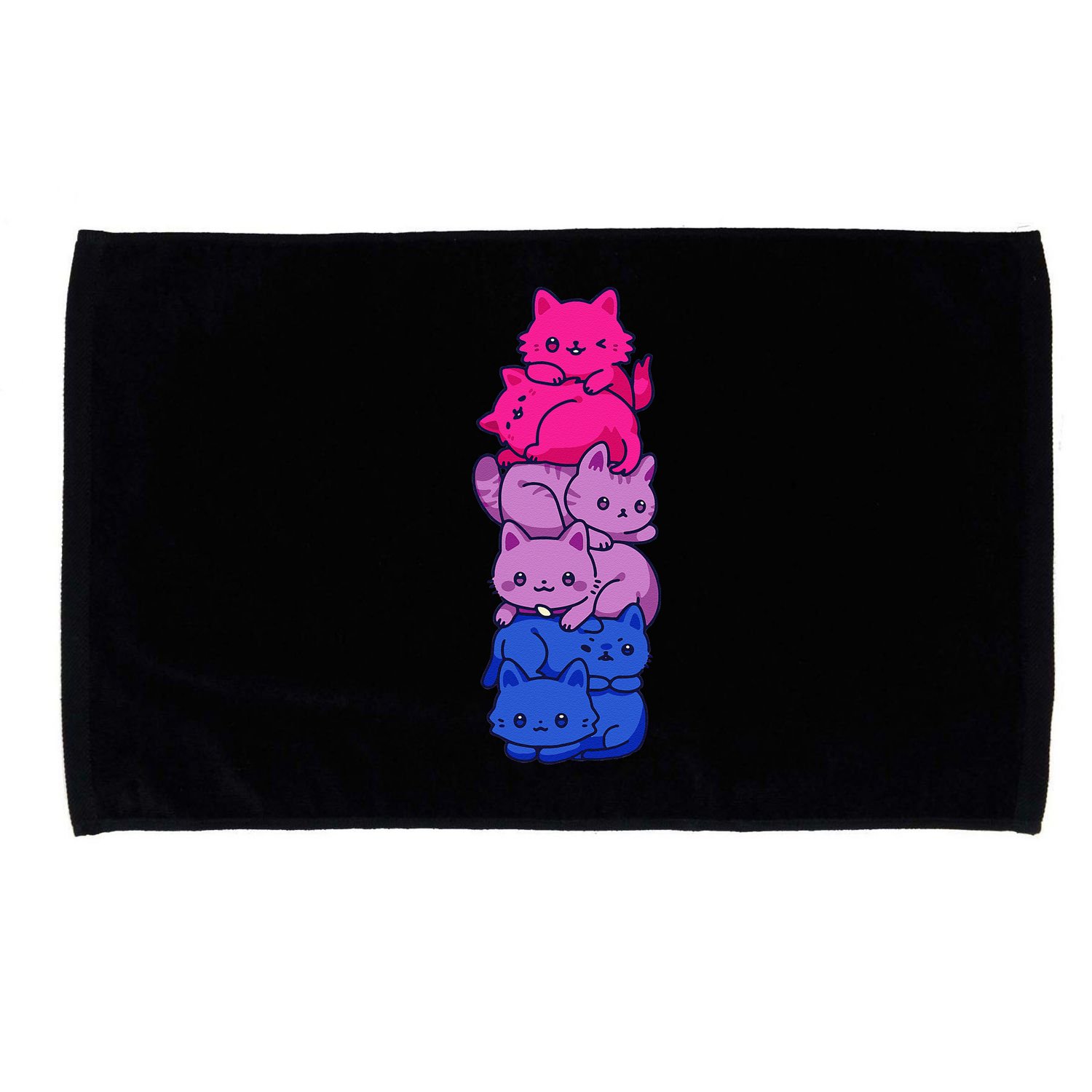 Bi Pride Cat LGBT Bisexual Flag Cute Kawaii Cats Pile Gift Microfiber Hand Towel