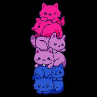Bi Pride Cat LGBT Bisexual Flag Cute Kawaii Cats Pile Gift Crop Top