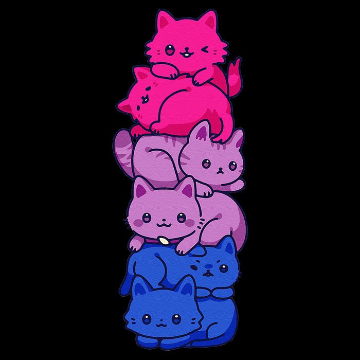 Bi Pride Cat LGBT Bisexual Flag Cute Kawaii Cats Pile Gift Crop Top