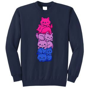 Bi Pride Cat LGBT Bisexual Flag Cute Kawaii Cats Pile Gift Tall Sweatshirt