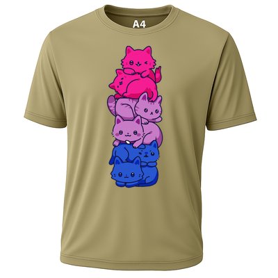 Bi Pride Cat LGBT Bisexual Flag Cute Kawaii Cats Pile Gift Performance Shirt