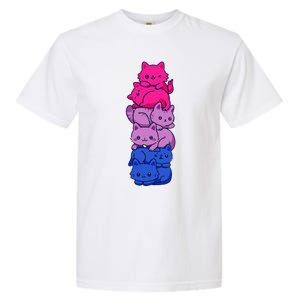 Bi Pride Cat LGBT Bisexual Flag Cute Kawaii Cats Pile Gift Garment-Dyed Heavyweight T-Shirt