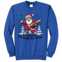 Baseball Player Christmas Santa Smashing Through The Snow Gift Sweatshirt