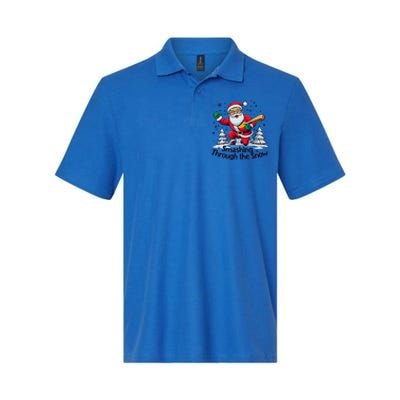 Baseball Player Christmas Santa Smashing Through The Snow Gift Softstyle Adult Sport Polo