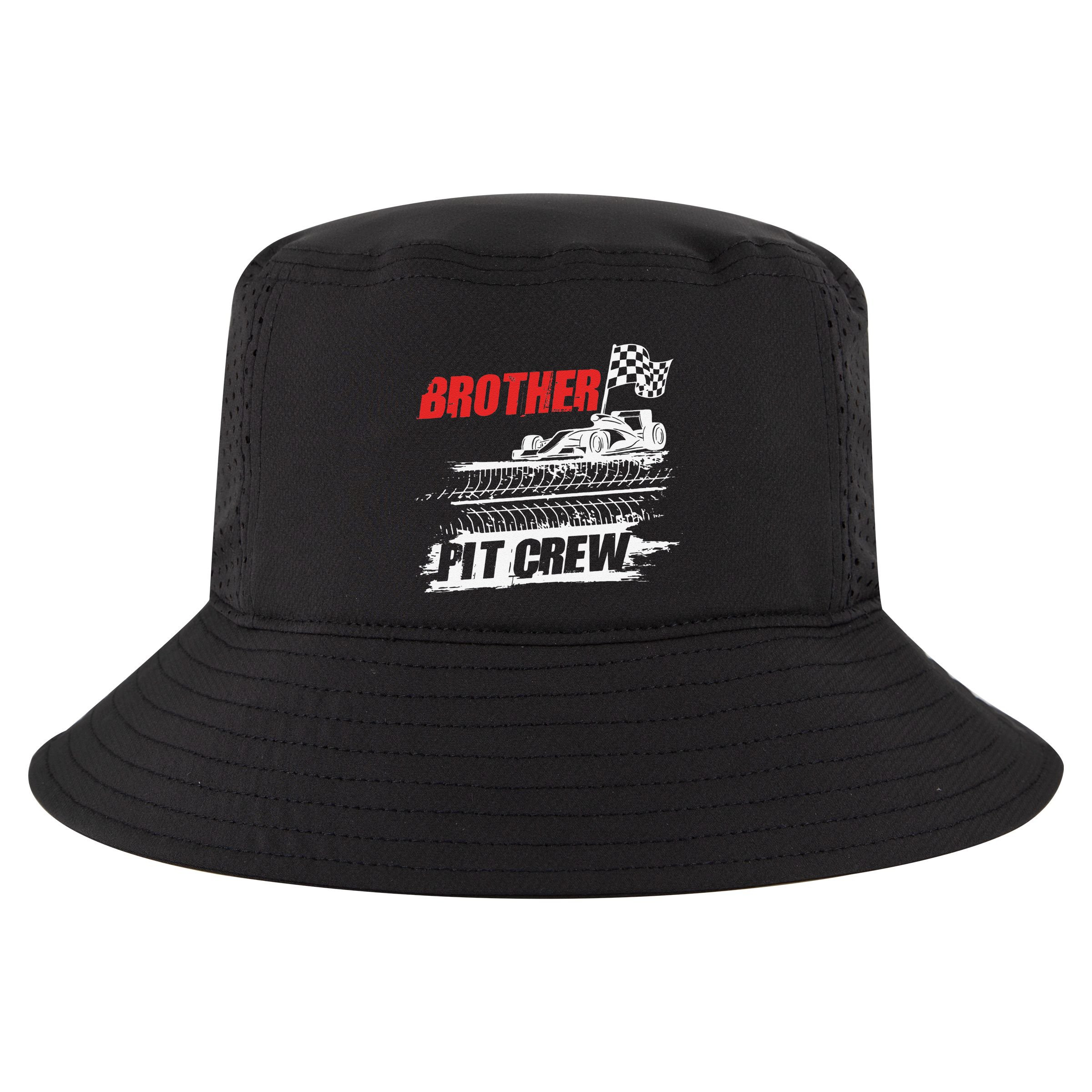 Brother Pit Crew Car Racing Checkered Flag Racer Matching Cool Comfort Performance Bucket Hat